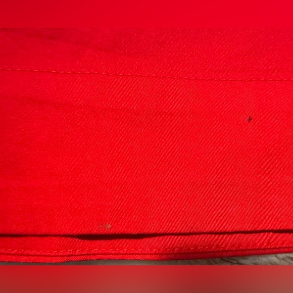 Free Assembly Red Cotton Bow Wrap Around Tie Midi Dress with Puff Sleeves - Picture 14 of 14